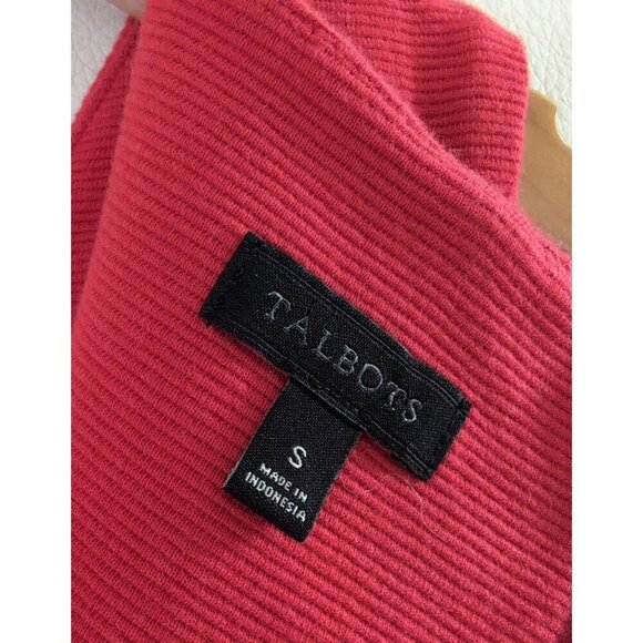 Talbots Fit & Flare Dress Womens S Red Ribbed Sleeveless Knee Length Classic - Picture 5 of 8